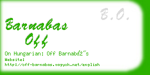 barnabas off business card